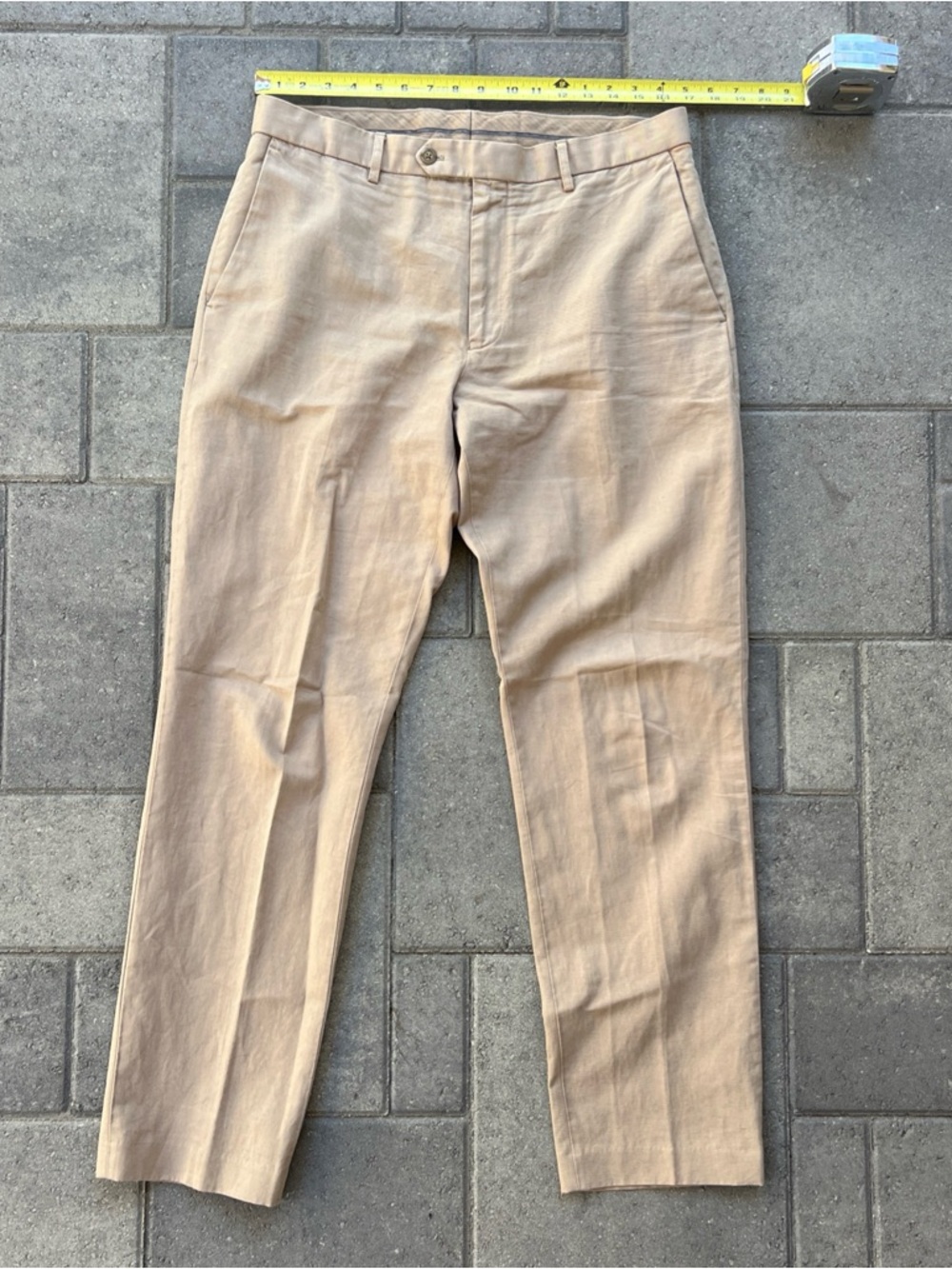 J Crew Linen Cotton Chino Pants Mens 33x30 Beige
